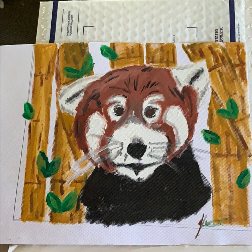 Red panda painting